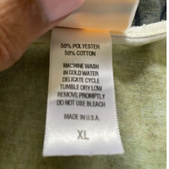 Sunshirt Vintage Womens Palm Tree Print Top XL Tropical Beach, Y2K Island Artsy - Picture 4 of 7